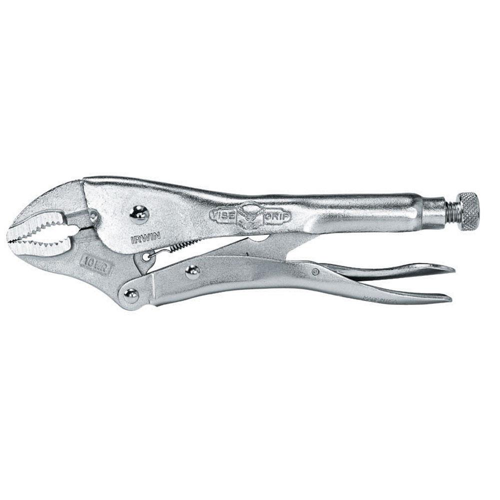 Curved Jaw Locking Pliers with Wire Cutter